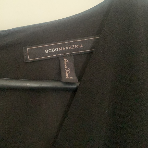 BCBG MAX AZRIA Black Pant Jumpsuit Romper Lace Arms Sz 8 $298 Retail - Picture 3 of 5